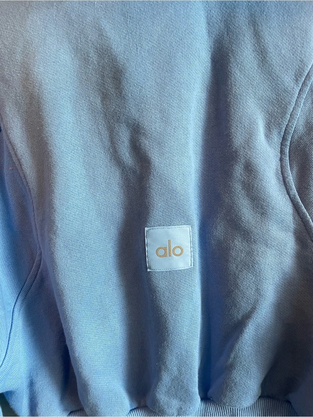 ALO Yoga Cropped Zip Hoodie in Periwinkle Blue - Picture 4 of 4